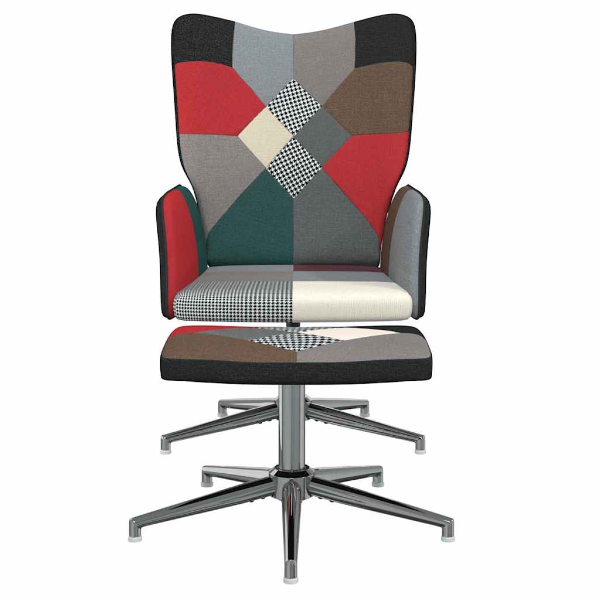 vidaXL Πολυθρόνα Relax Σχέδιο Patchwork Υφασμάτινη με Σκαμπό