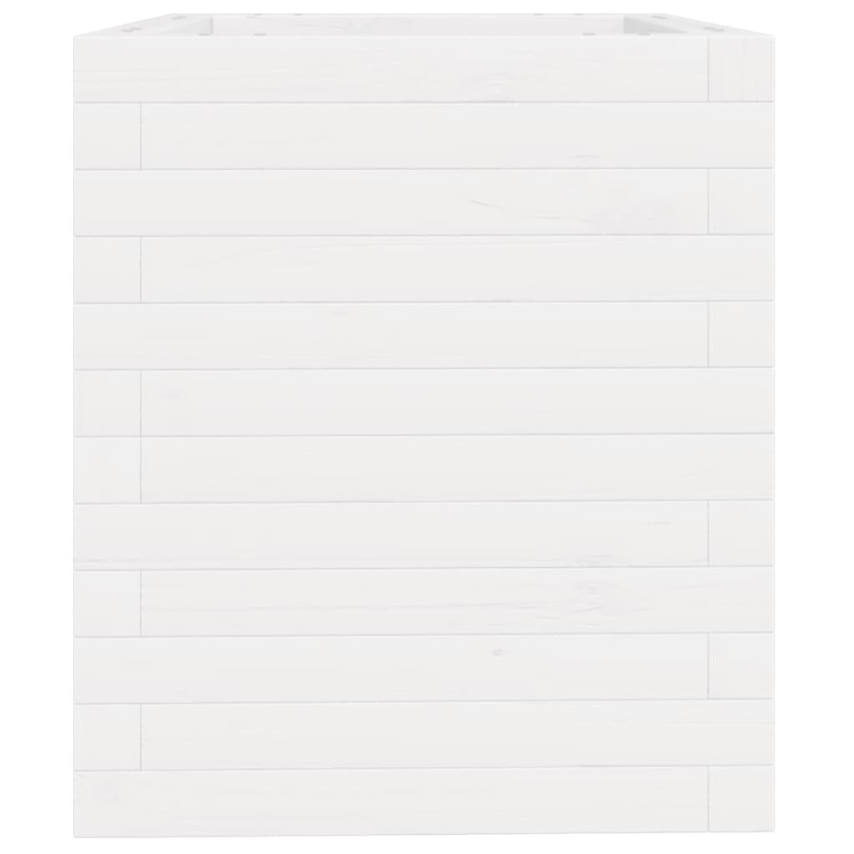 vidaXL Ζαρντινιέρα Κήπου Λευκή 40x40x46 εκ. από Μασίφ Ξύλο Πεύκου
