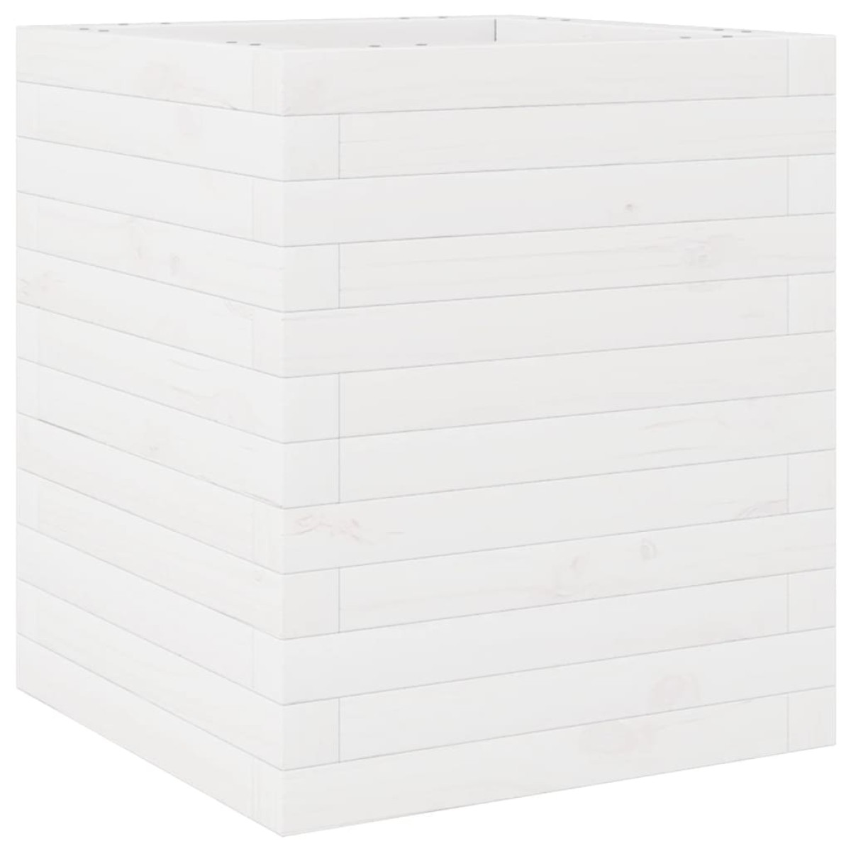 vidaXL Ζαρντινιέρα Κήπου Λευκή 40x40x46 εκ. από Μασίφ Ξύλο Πεύκου