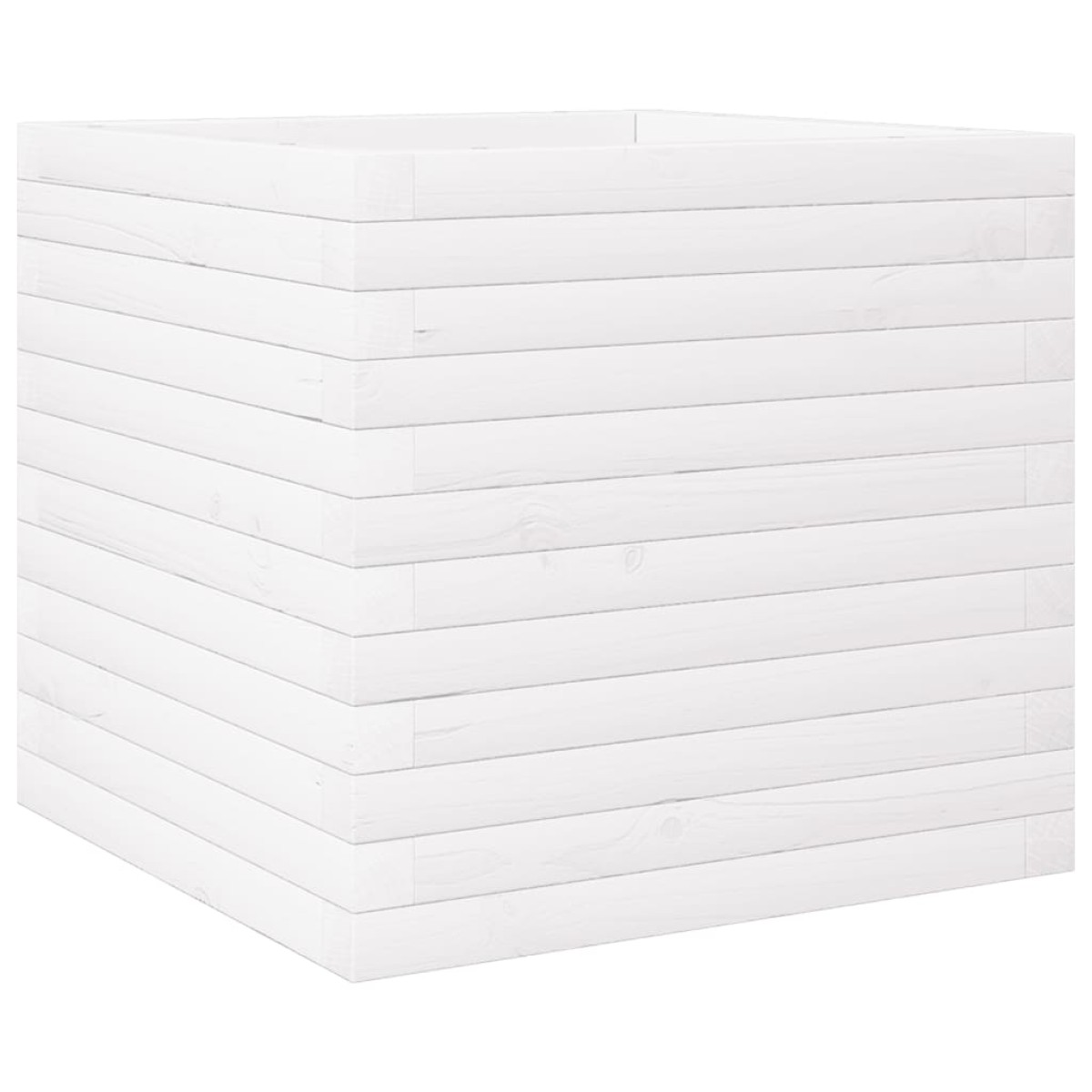 vidaXL Ζαρντινιέρα Κήπου Λευκή 50x50x46 εκ. από Μασίφ Ξύλο Πεύκου