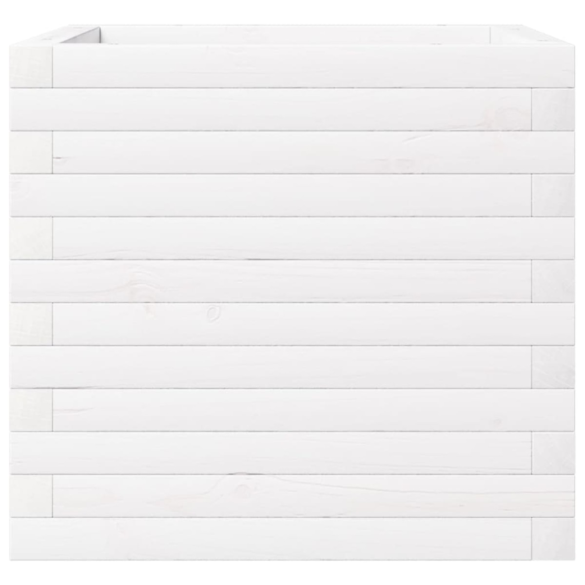 vidaXL Ζαρντινιέρα Κήπου Λευκή 50x50x46 εκ. από Μασίφ Ξύλο Πεύκου