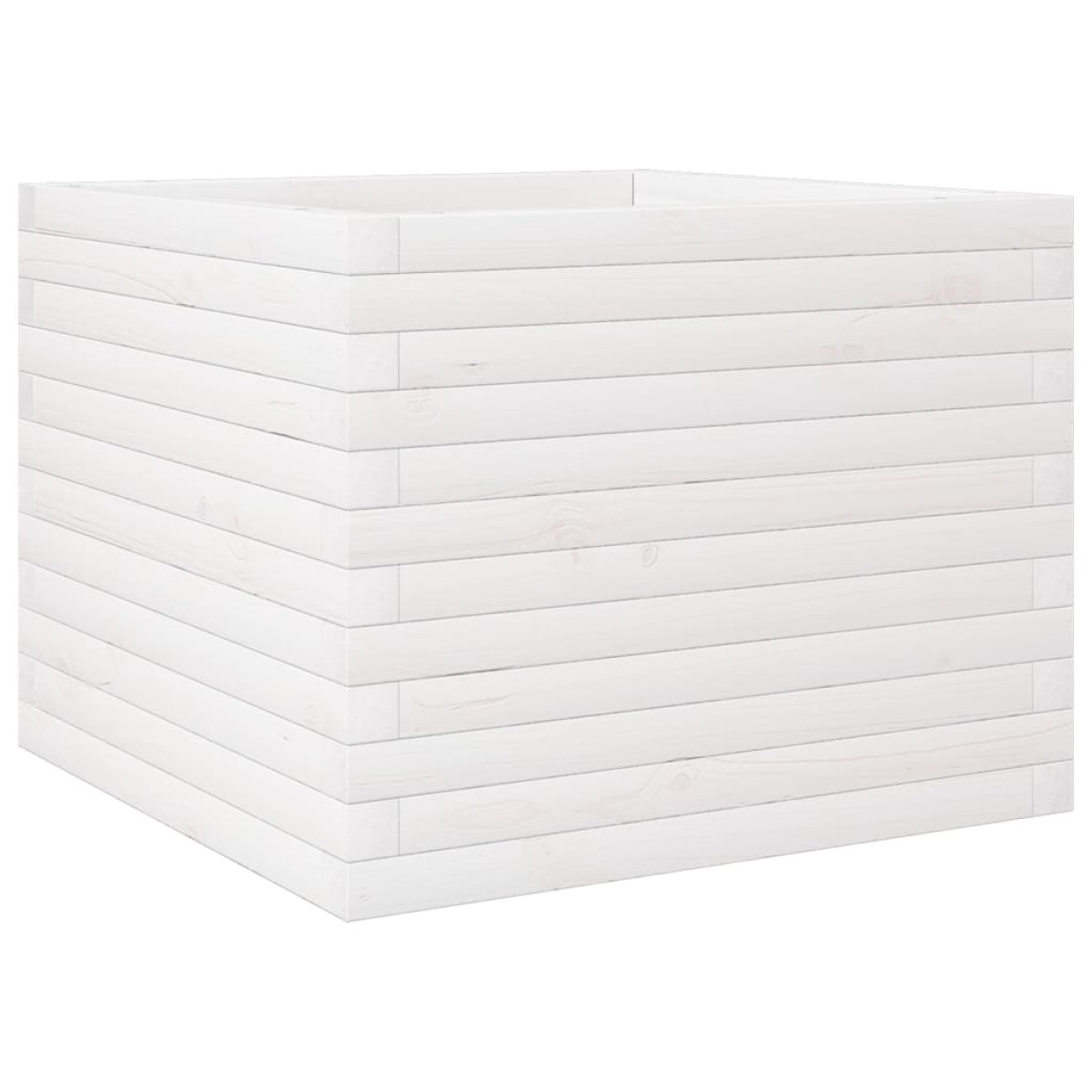 vidaXL Ζαρντινιέρα Κήπου Λευκή 60x60x46 εκ. από Μασίφ Ξύλο Πεύκου