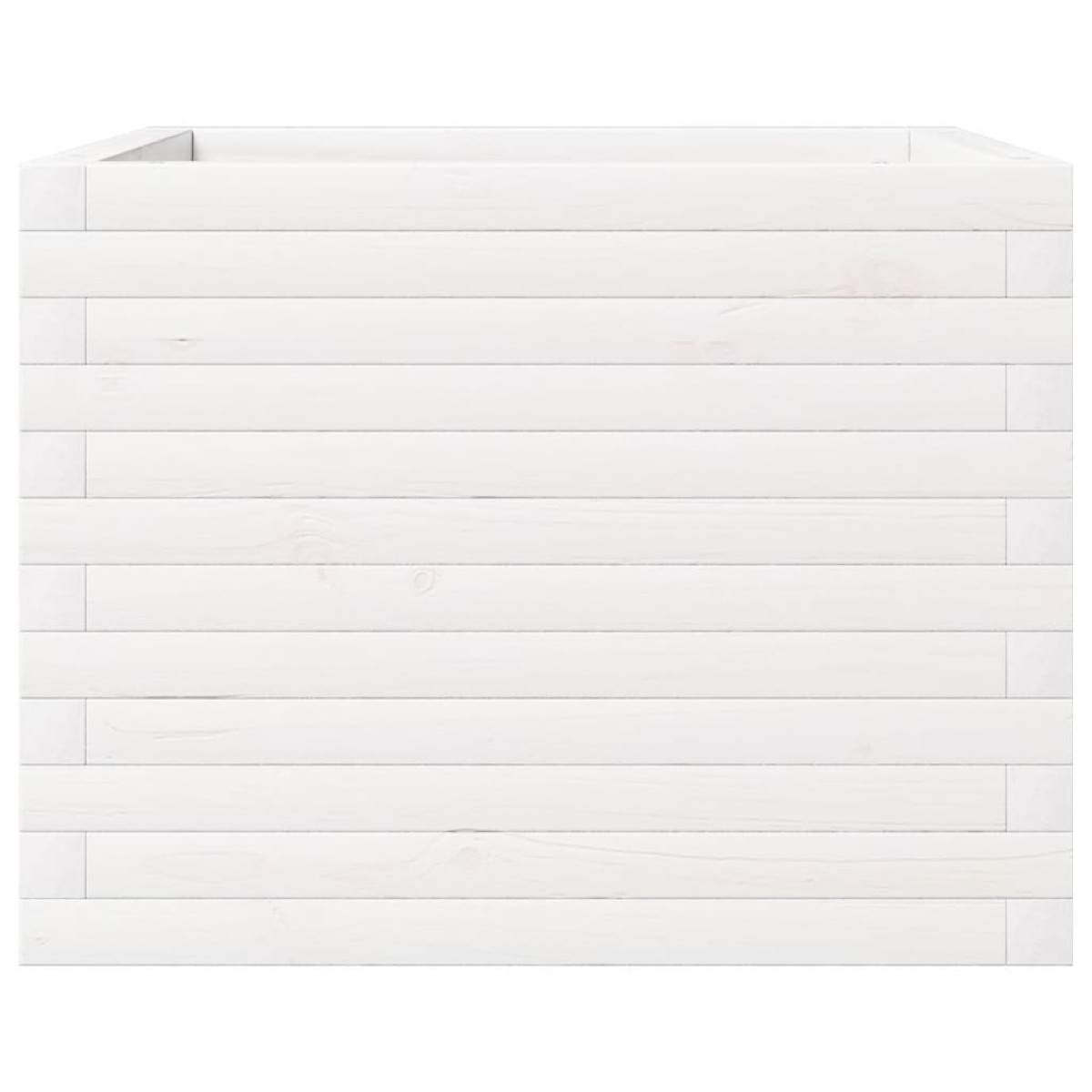 vidaXL Ζαρντινιέρα Κήπου Λευκή 60x60x46 εκ. από Μασίφ Ξύλο Πεύκου