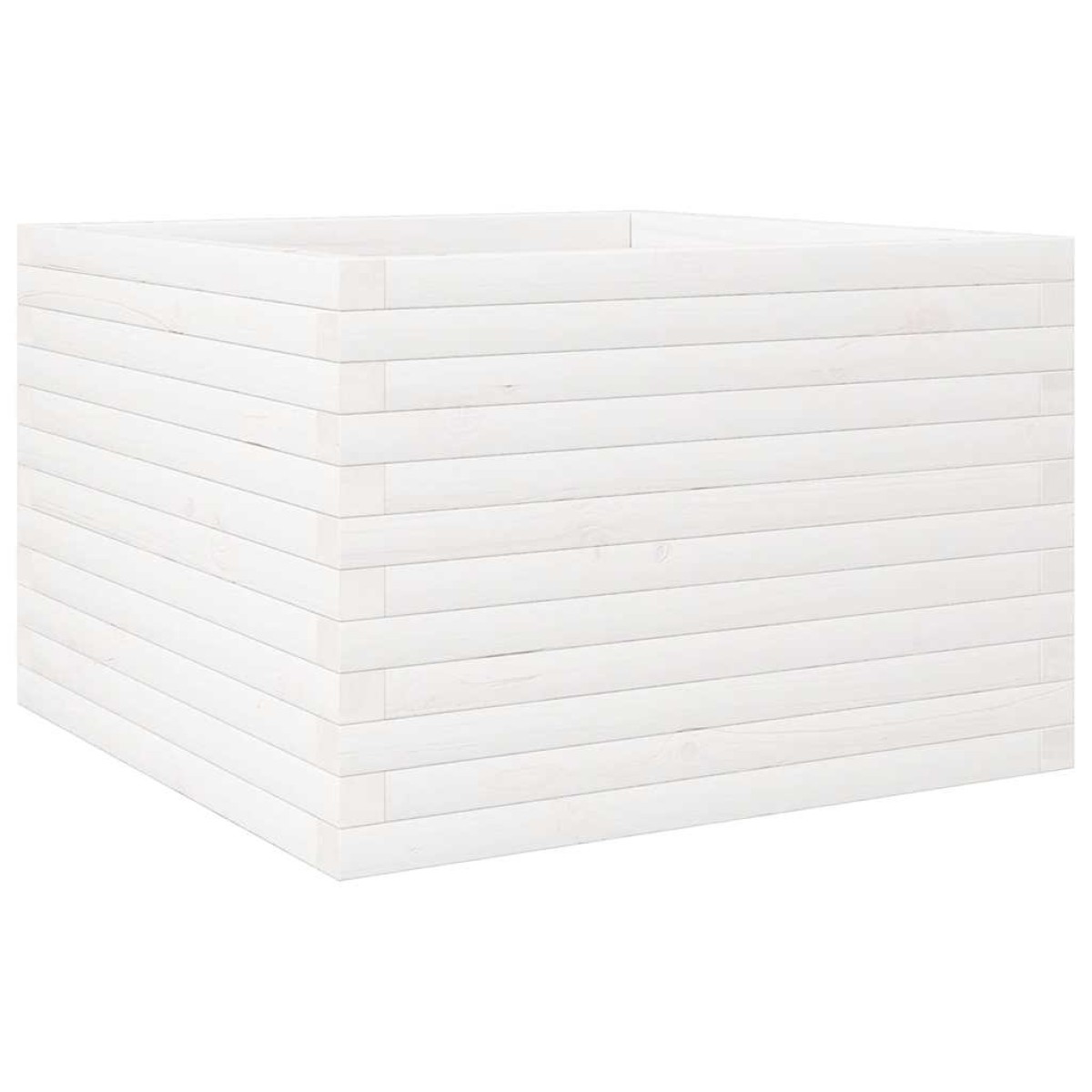 vidaXL Ζαρντινιέρα Κήπου Λευκή 70x70x46 εκ. από Μασίφ Ξύλο Πεύκου