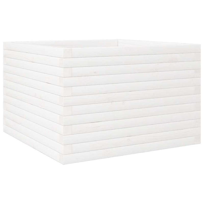 vidaXL Ζαρντινιέρα Κήπου Λευκή 70x70x46 εκ. από Μασίφ Ξύλο Πεύκου