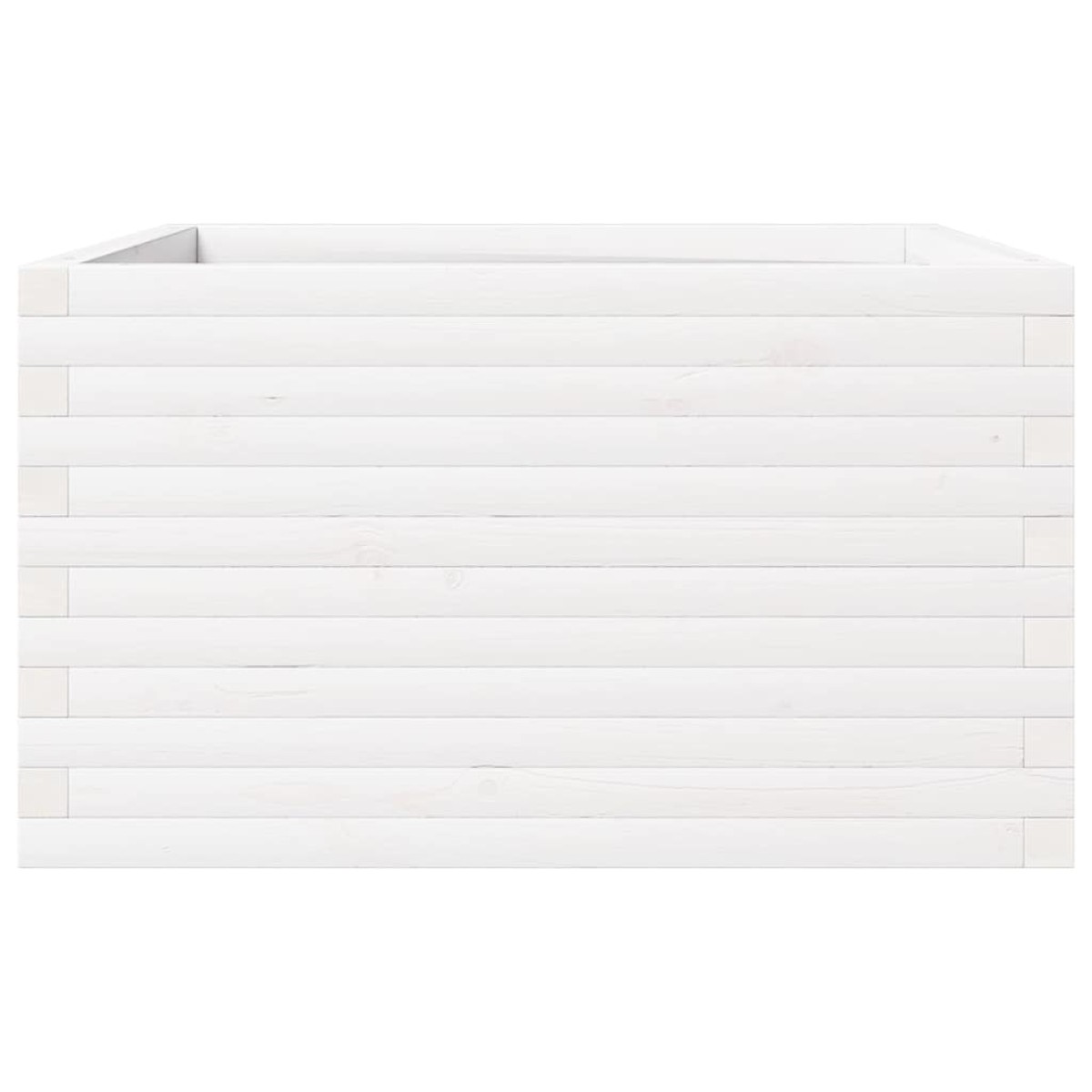 vidaXL Ζαρντινιέρα Κήπου Λευκή 80x80x46 εκ. από Μασίφ Ξύλο Πεύκου