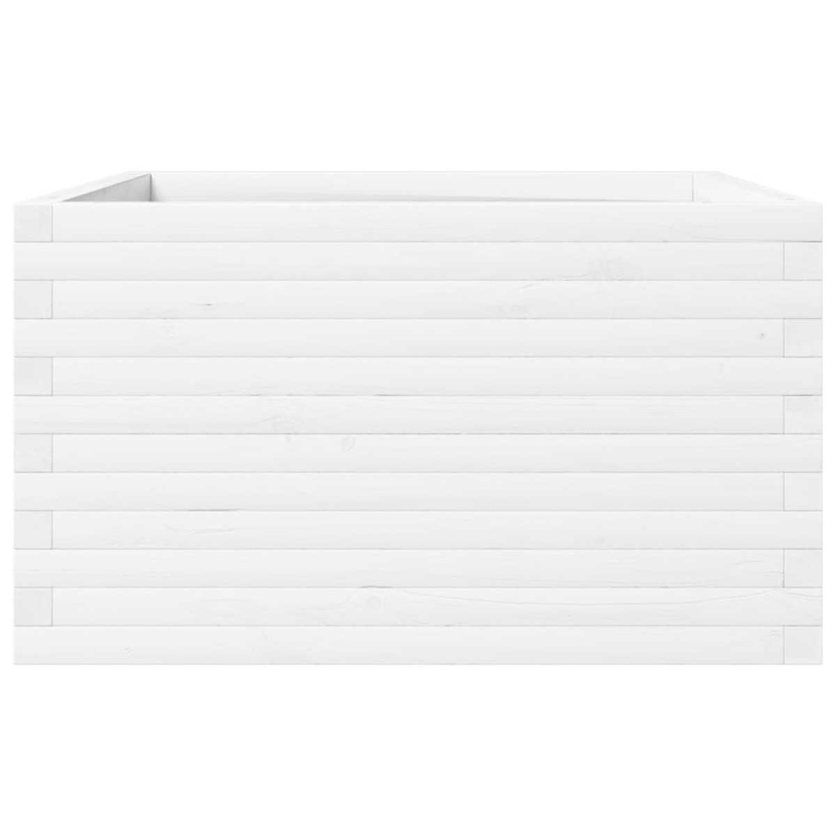 vidaXL Ζαρντινιέρα Κήπου Λευκή 80x80x46 εκ. από Μασίφ Ξύλο Πεύκου