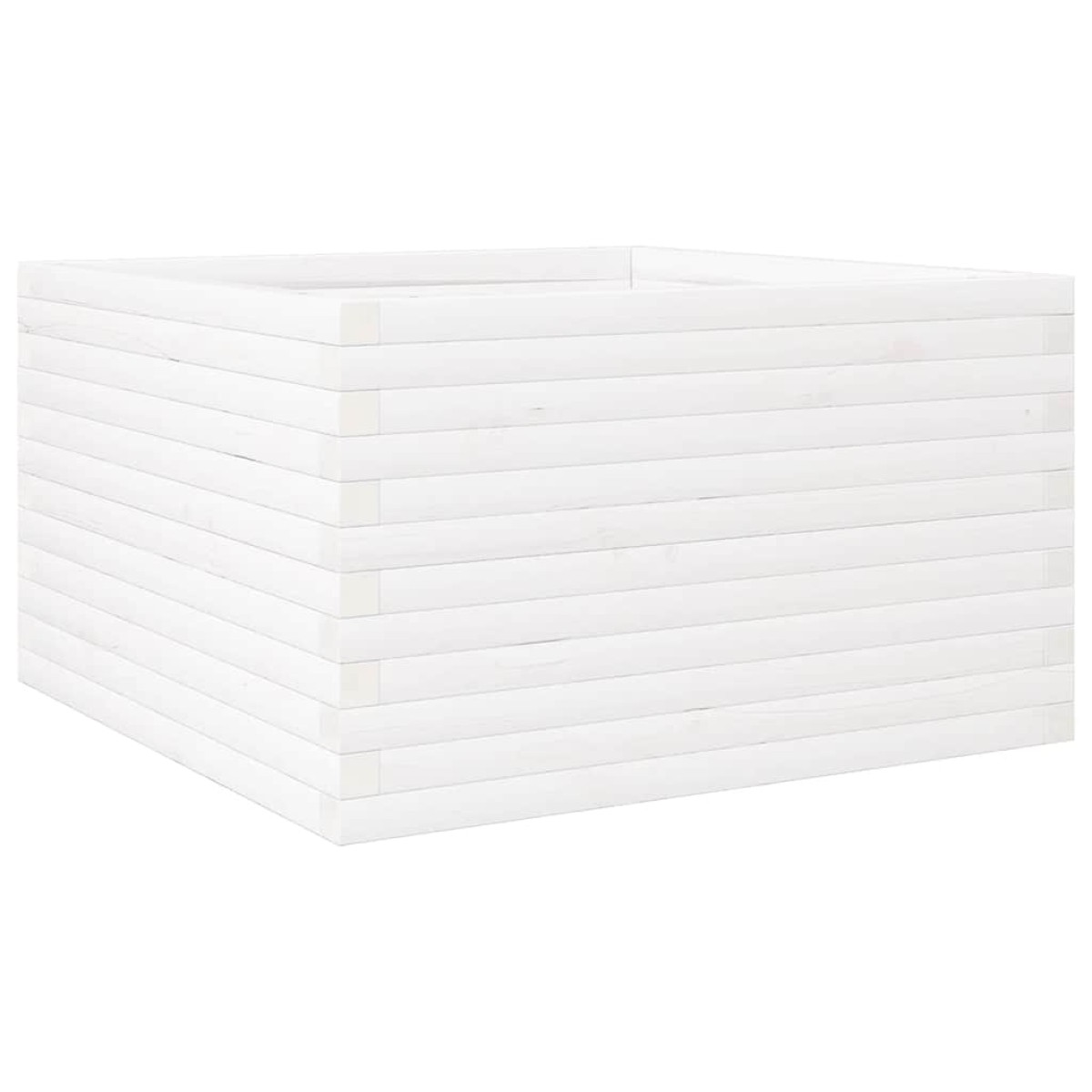 vidaXL Ζαρντινιέρα Κήπου Λευκή 80x80x46 εκ. από Μασίφ Ξύλο Πεύκου