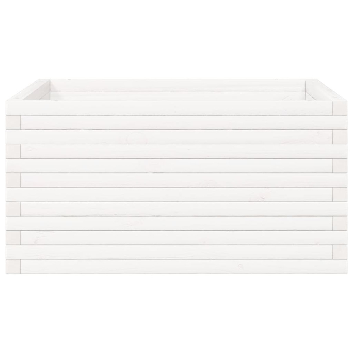 vidaXL Ζαρντινιέρα Κήπου Λευκή 90x90x46 εκ. από Μασίφ Ξύλο Πεύκου
