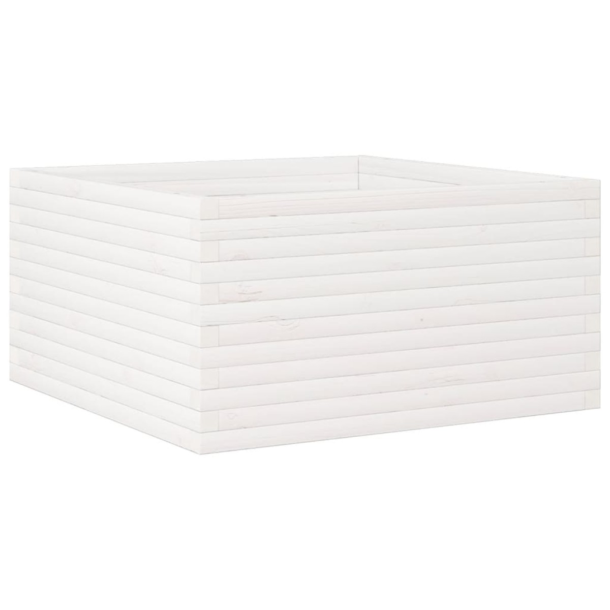 vidaXL Ζαρντινιέρα Κήπου Λευκή 90x90x46 εκ. από Μασίφ Ξύλο Πεύκου