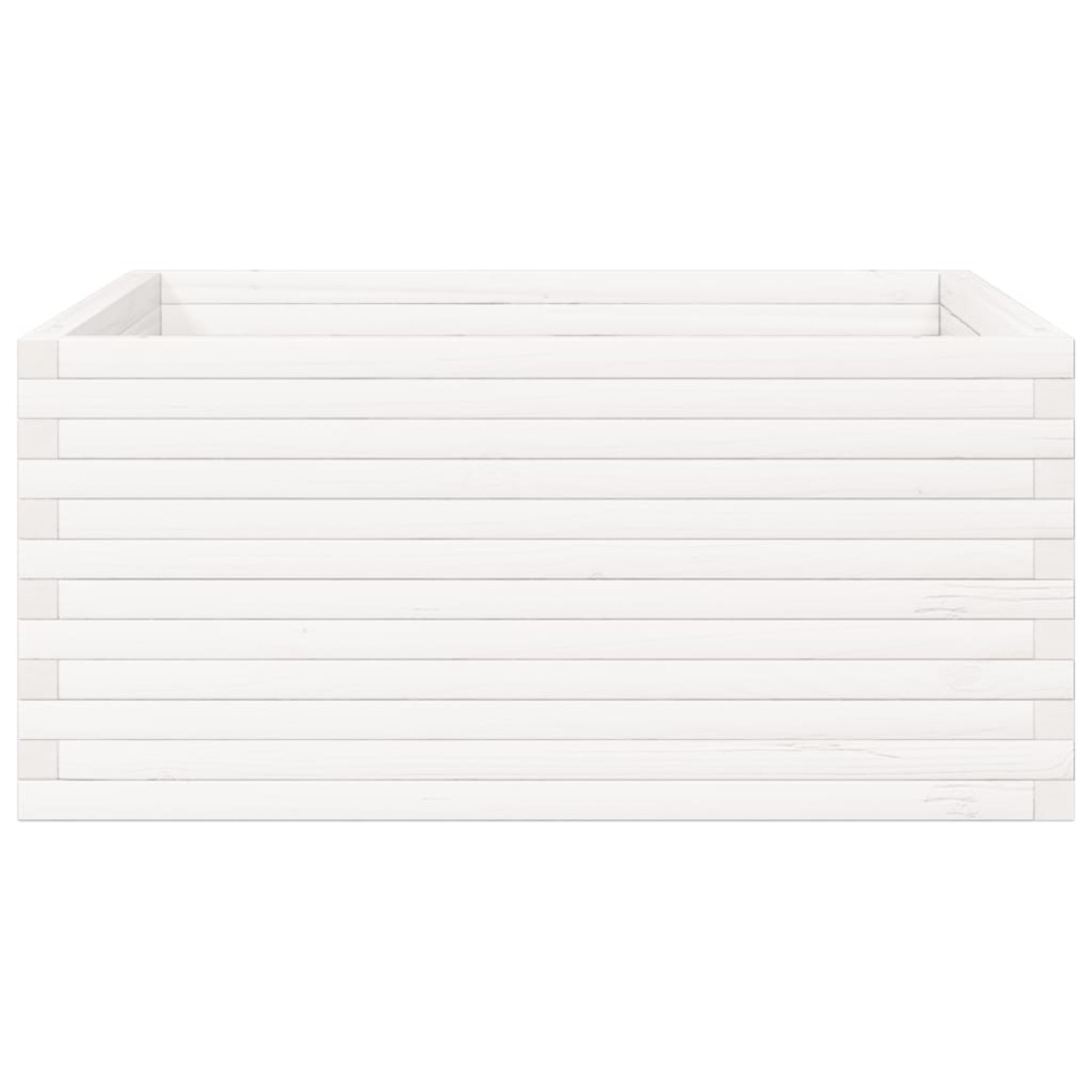 vidaXL Ζαρντινιέρα Κήπου Λευκή 100x100x46 εκ. από Μασίφ Ξύλο Πεύκου