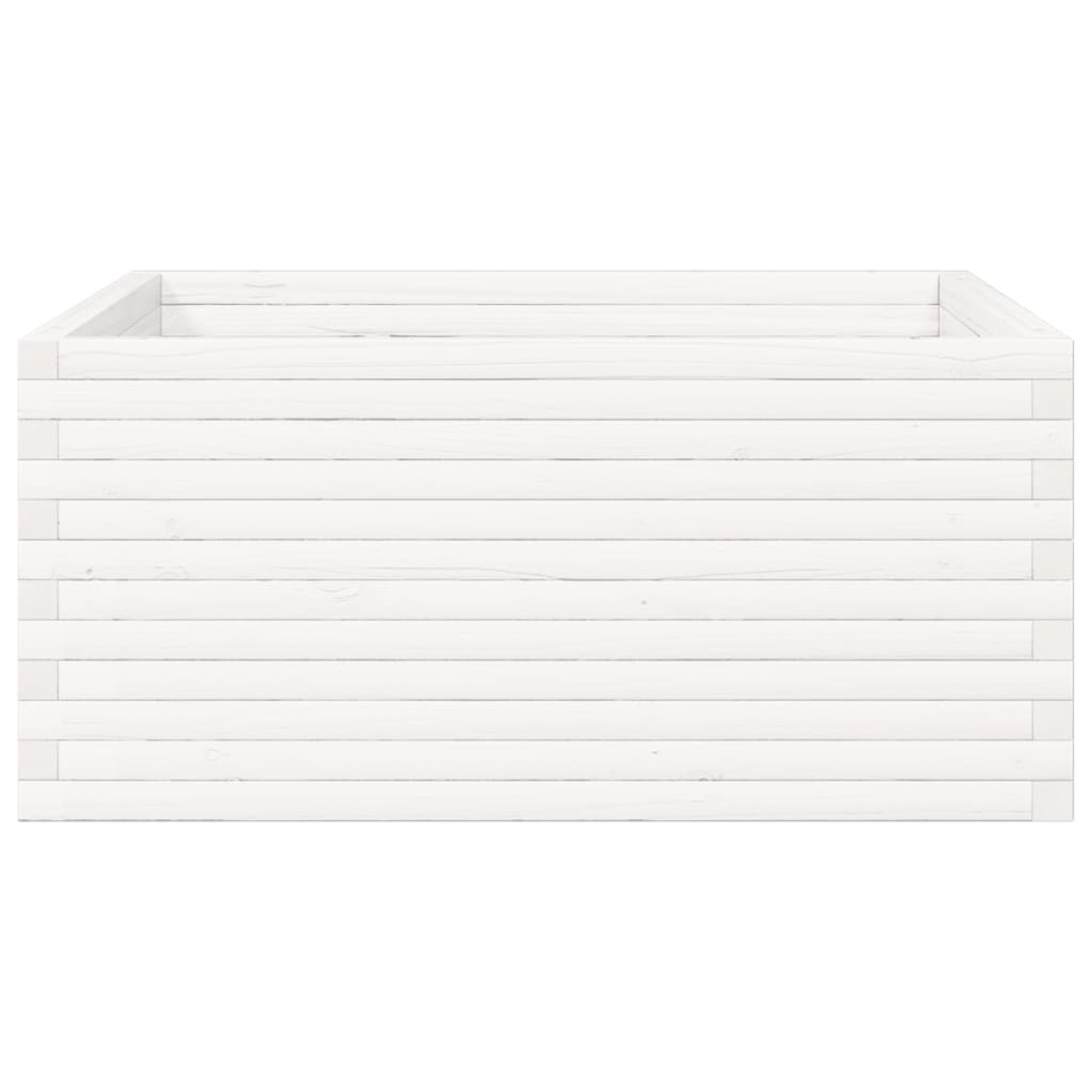 vidaXL Ζαρντινιέρα Κήπου Λευκή 100x100x46 εκ. από Μασίφ Ξύλο Πεύκου
