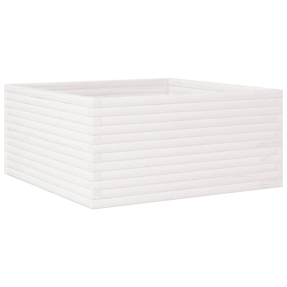 vidaXL Ζαρντινιέρα Κήπου Λευκή 100x100x46 εκ. από Μασίφ Ξύλο Πεύκου