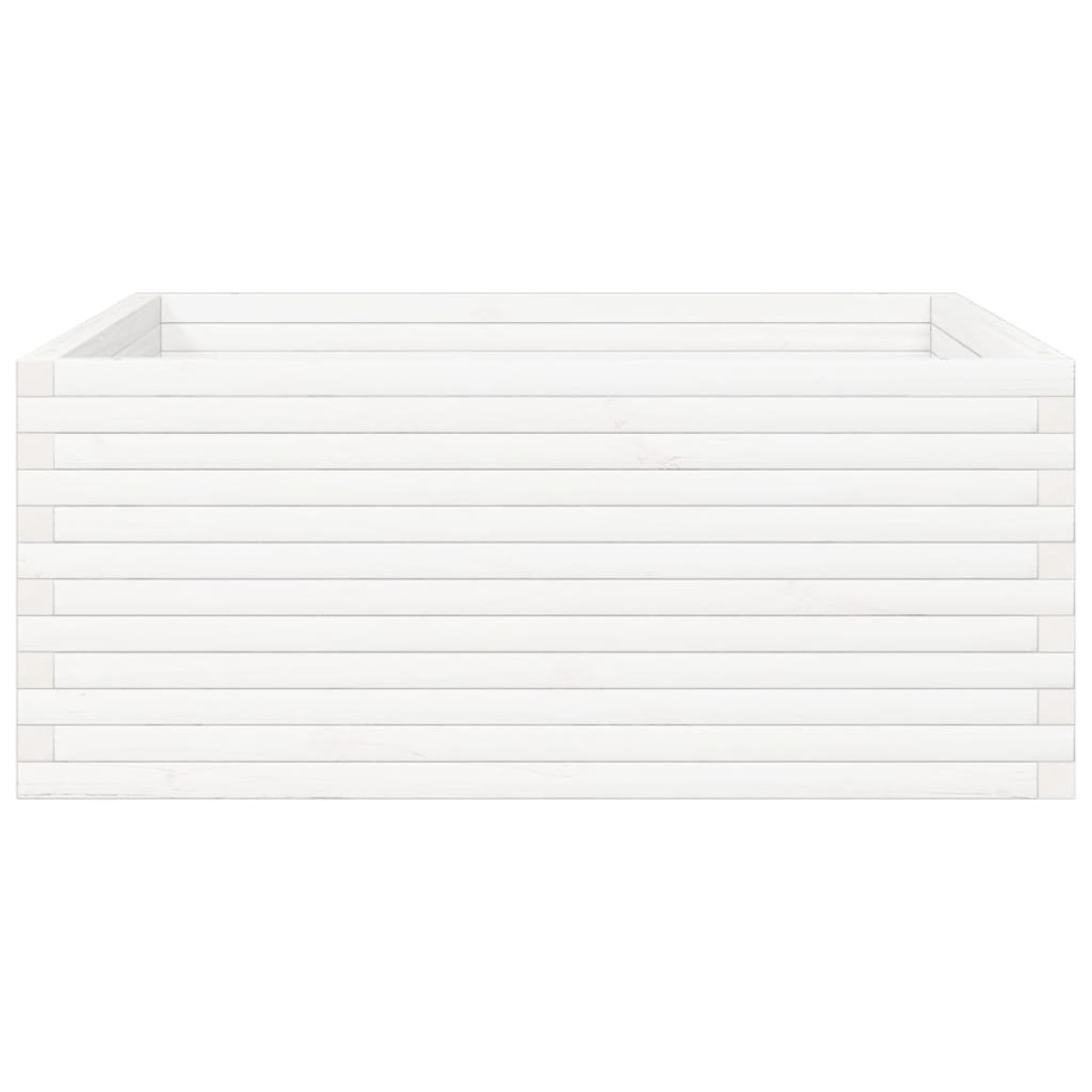 vidaXL Ζαρντινιέρα Κήπου Λευκή 110x110x46 εκ. από Μασίφ Ξύλο Πεύκου