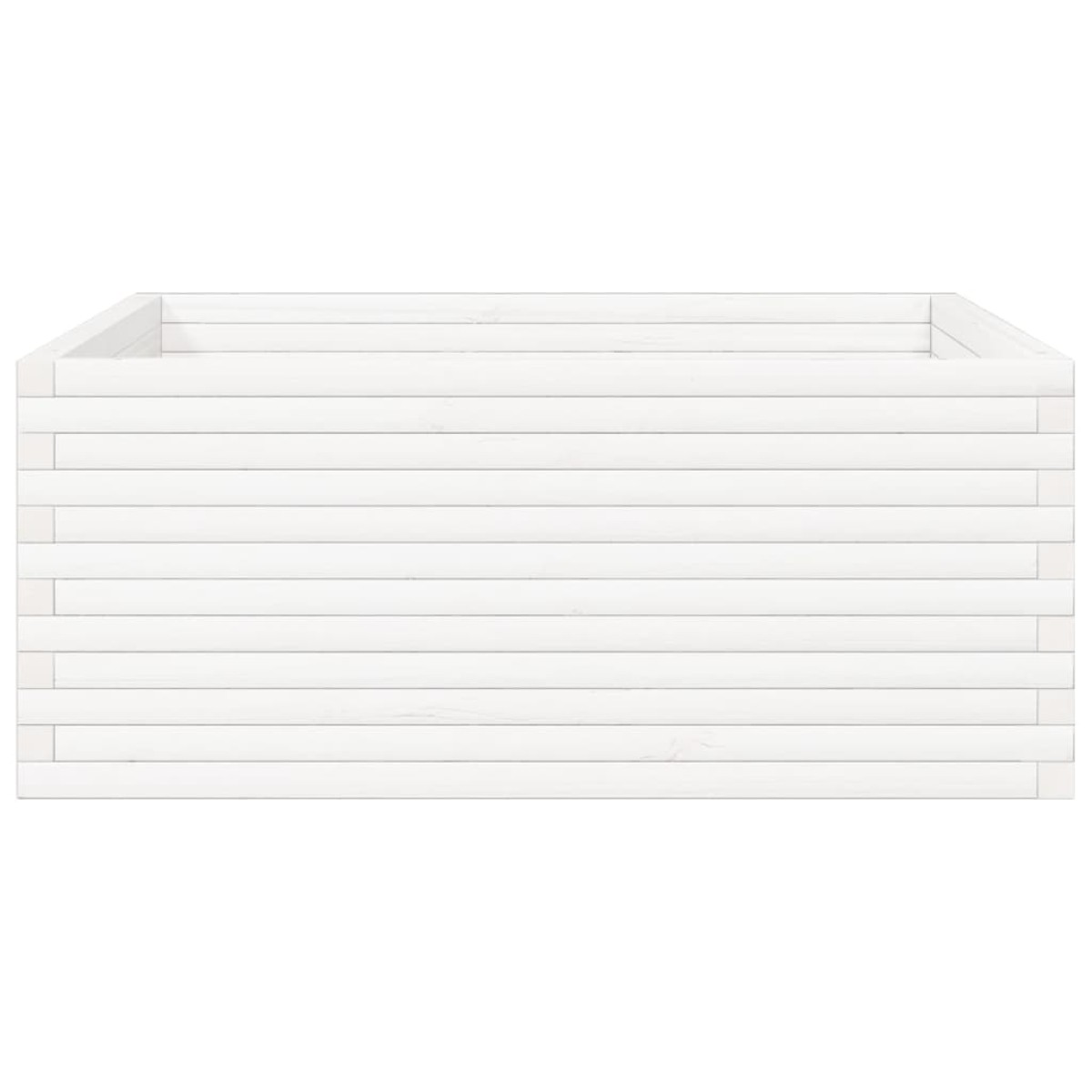 vidaXL Ζαρντινιέρα Κήπου Λευκή 110x110x46 εκ. από Μασίφ Ξύλο Πεύκου