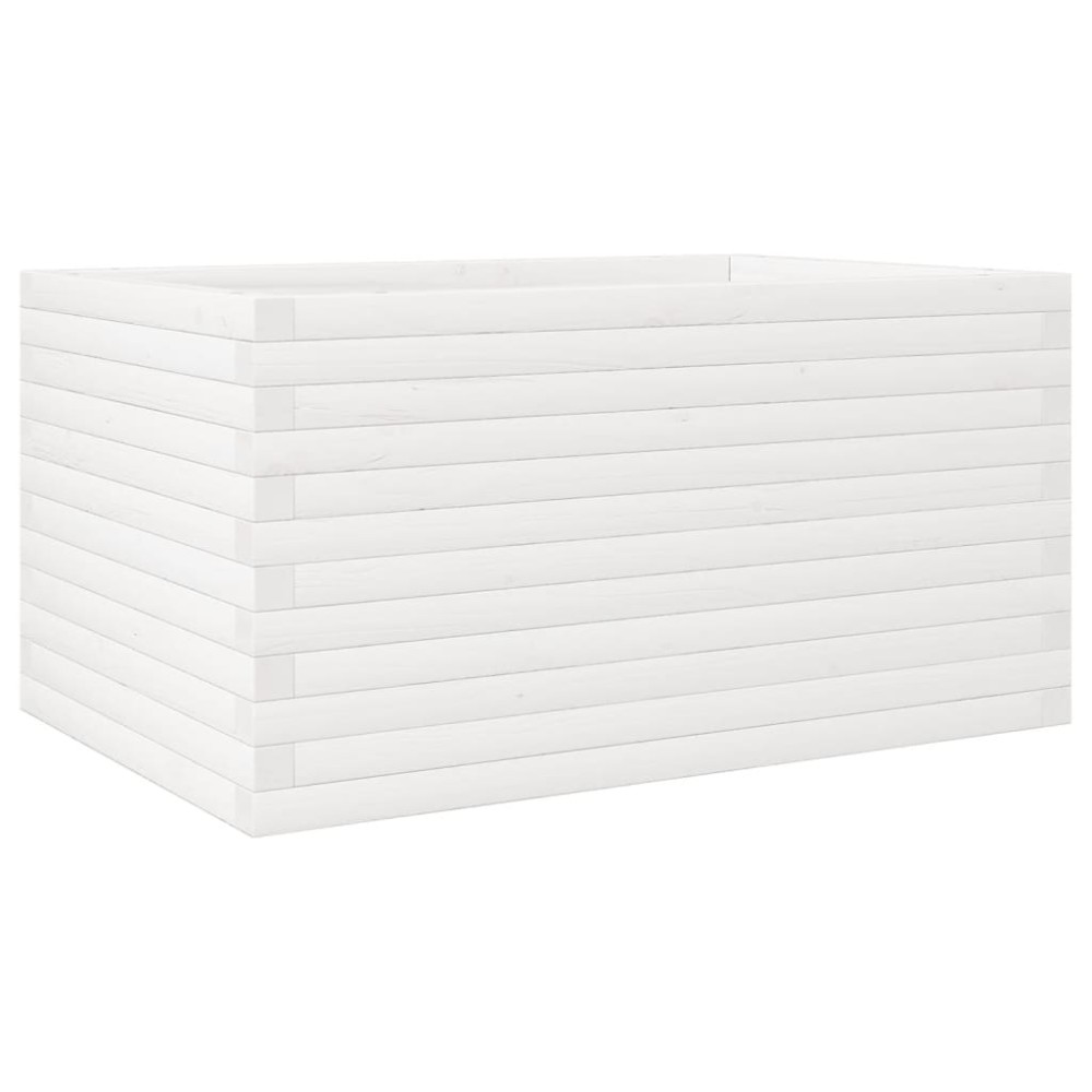 vidaXL Ζαρντινιέρα Λευκή 90x60x46 εκ. από Μασίφ Ξύλο Πεύκου
