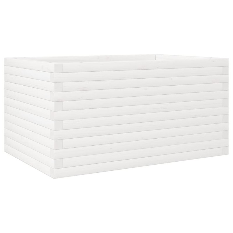 vidaXL Ζαρντινιέρα Λευκή 90x60x46 εκ. από Μασίφ Ξύλο Πεύκου