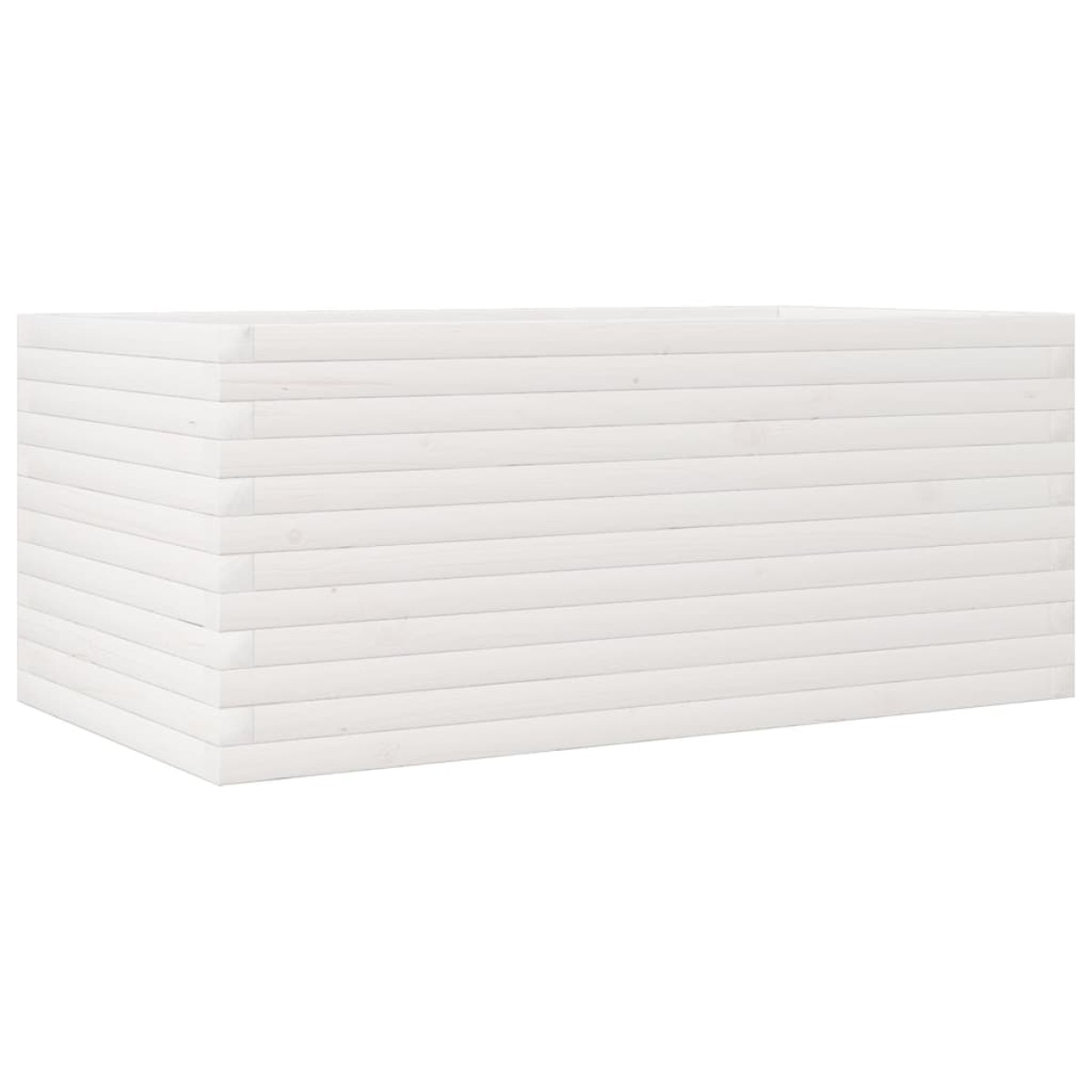 vidaXL Ζαρντινιέρα Κήπου Λευκή 110x60x46 εκ. από Μασίφ Ξύλο Πεύκου