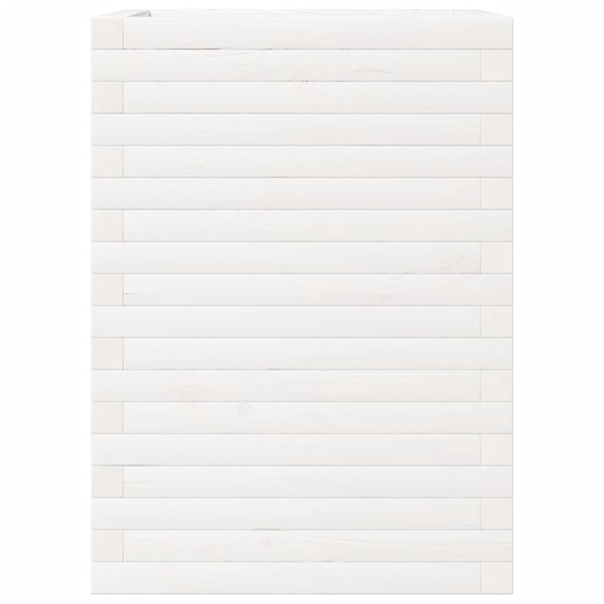 vidaXL Ζαρντινιέρα Λευκή. 50x50x68,5 εκ από Μασίφ Ξύλο Πεύκου