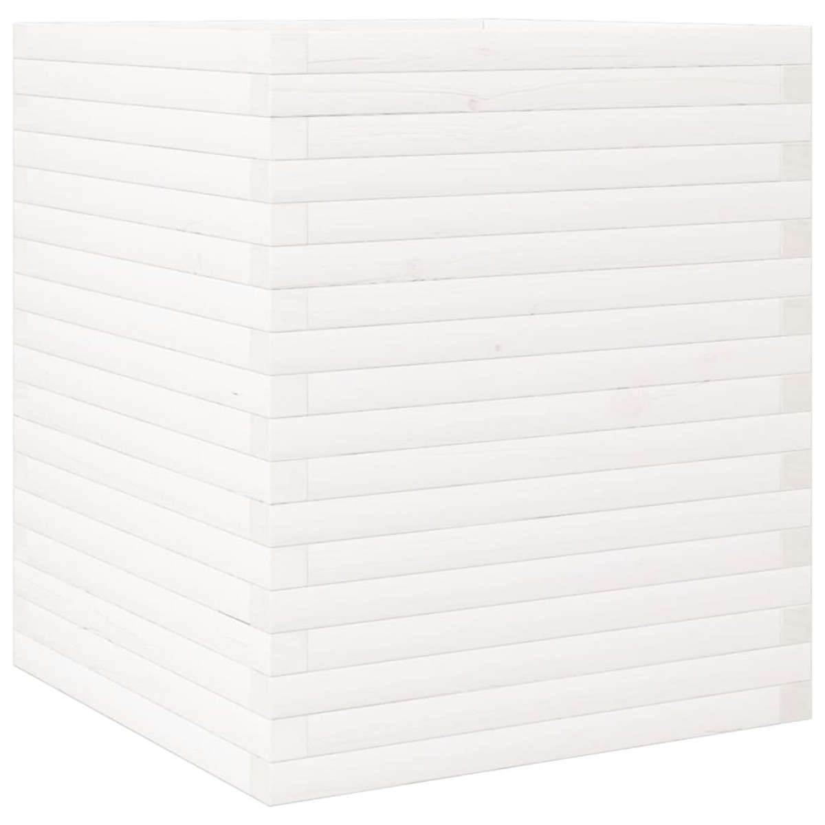 vidaXL Ζαρντινιέρα Κήπου Λευκή 60x60x68,5 εκ. από Μασίφ Ξύλο Πεύκου