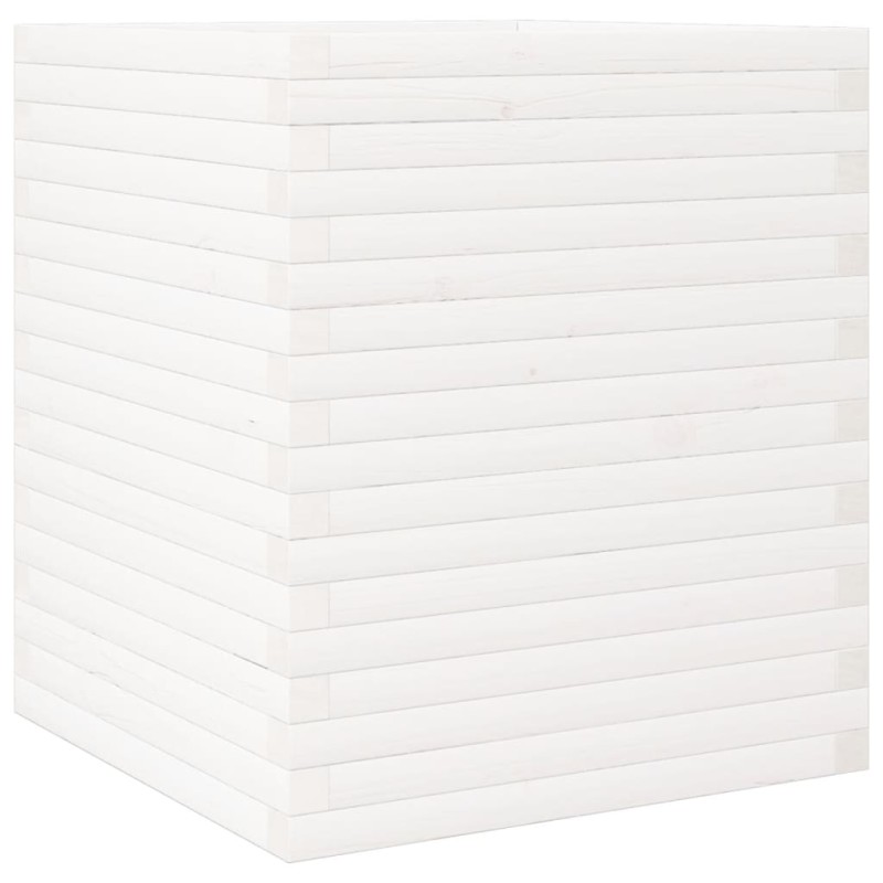 vidaXL Ζαρντινιέρα Κήπου Λευκή 60x60x68,5 εκ. από Μασίφ Ξύλο Πεύκου