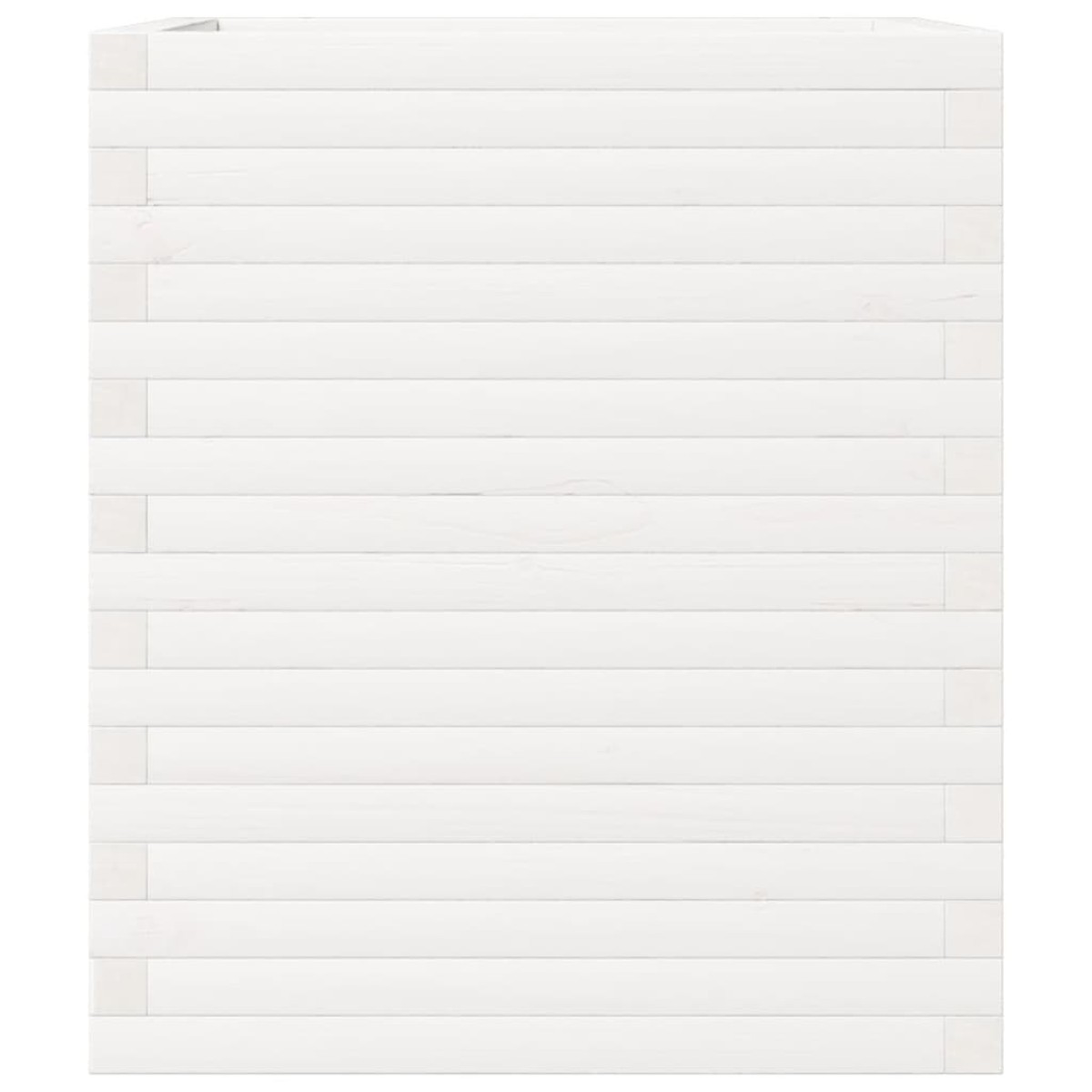 vidaXL Ζαρντινιέρα Κήπου Λευκή 60x60x68,5 εκ. από Μασίφ Ξύλο Πεύκου