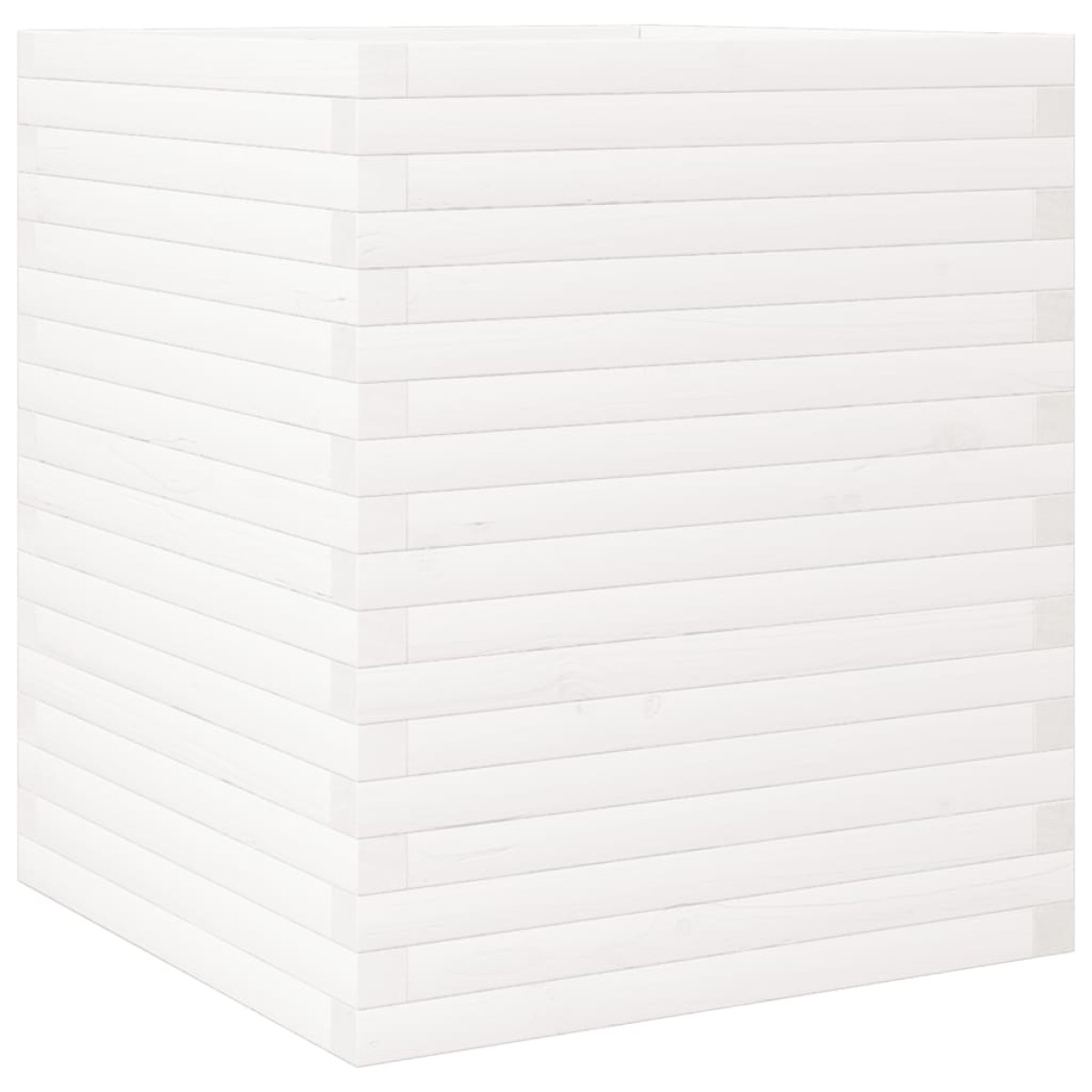 vidaXL Ζαρντινιέρα Κήπου Λευκή 60x60x68,5 εκ. από Μασίφ Ξύλο Πεύκου