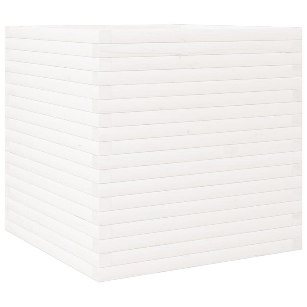 vidaXL Ζαρντινιέρα Κήπου Λευκή 70x70x68,5 εκ. από Μασίφ Ξύλο Πεύκου