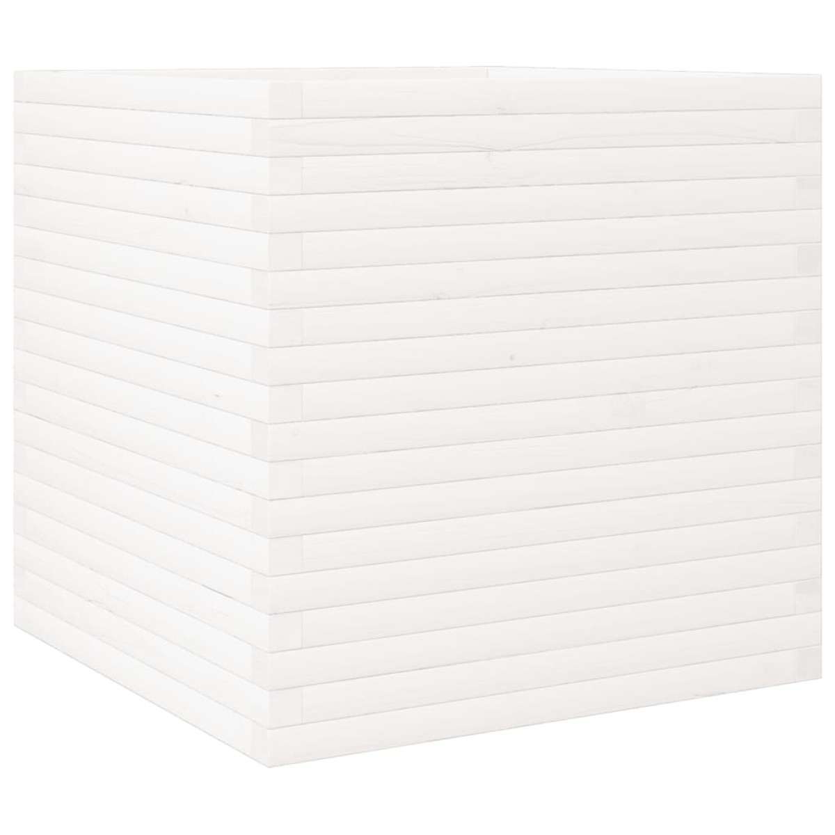 vidaXL Ζαρντινιέρα Κήπου Λευκή 70x70x68,5 εκ. από Μασίφ Ξύλο Πεύκου