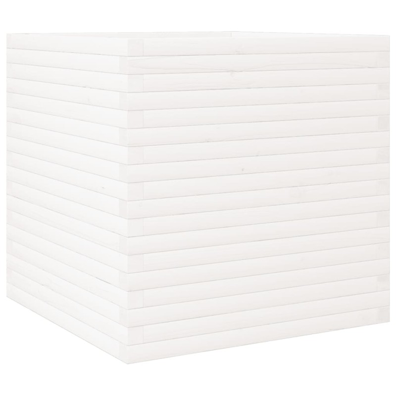vidaXL Ζαρντινιέρα Κήπου Λευκή 70x70x68,5 εκ. από Μασίφ Ξύλο Πεύκου