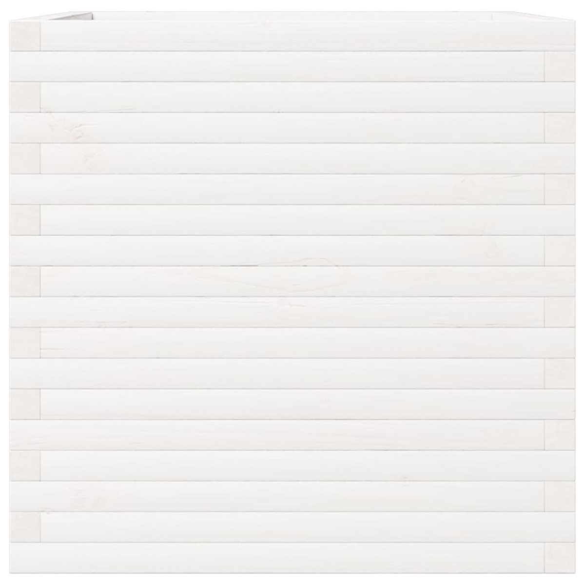 vidaXL Ζαρντινιέρα Κήπου Λευκή 70x70x68,5 εκ. από Μασίφ Ξύλο Πεύκου