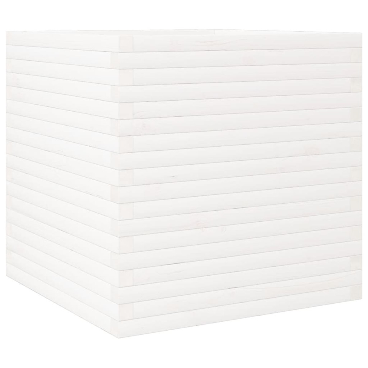 vidaXL Ζαρντινιέρα Κήπου Λευκή 70x70x68,5 εκ. από Μασίφ Ξύλο Πεύκου