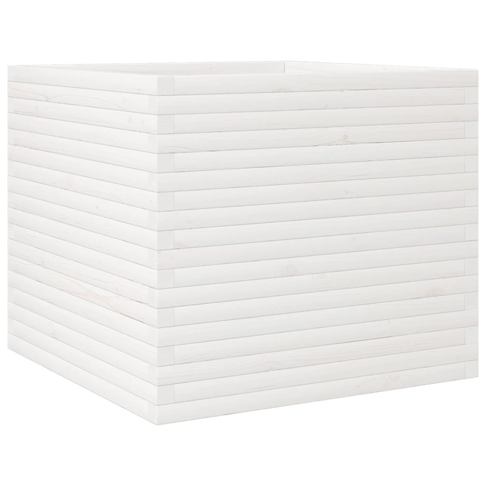 vidaXL Ζαρντινιέρα Λευκή 80x80x68,5 εκ. από Μασίφ Ξύλο Πεύκου