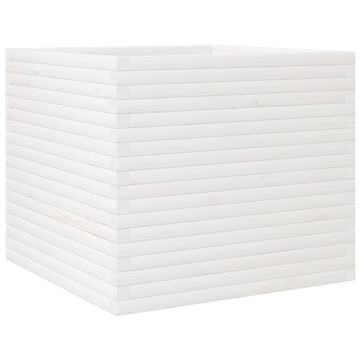 vidaXL Ζαρντινιέρα Λευκή 80x80x68,5 εκ. από Μασίφ Ξύλο Πεύκου