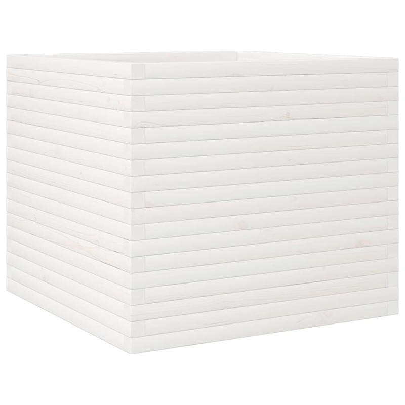 vidaXL Ζαρντινιέρα Λευκή 80x80x68,5 εκ. από Μασίφ Ξύλο Πεύκου