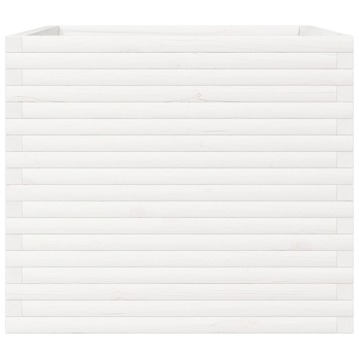 vidaXL Ζαρντινιέρα Λευκή 80x80x68,5 εκ. από Μασίφ Ξύλο Πεύκου