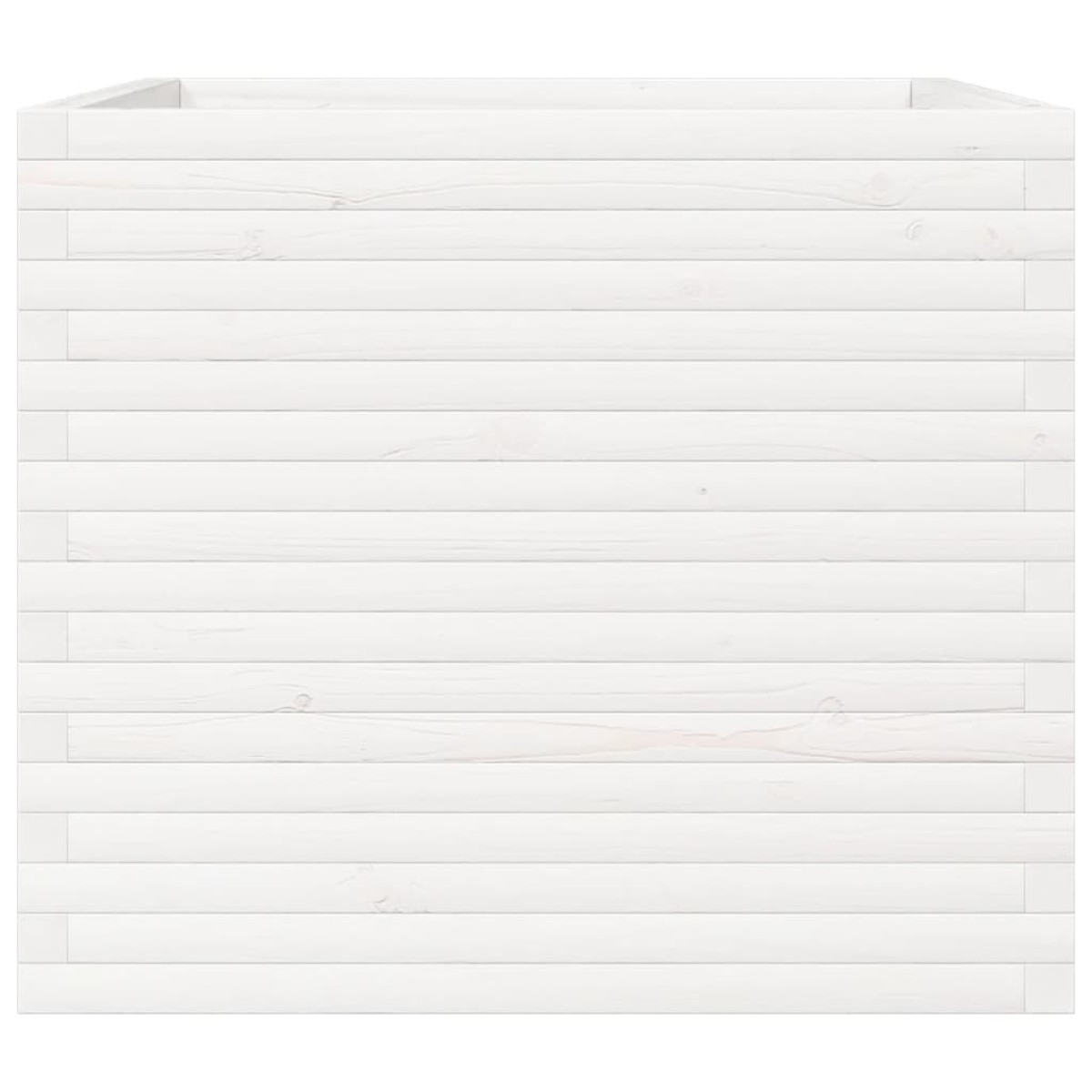 vidaXL Ζαρντινιέρα Λευκή 80x80x68,5 εκ. από Μασίφ Ξύλο Πεύκου