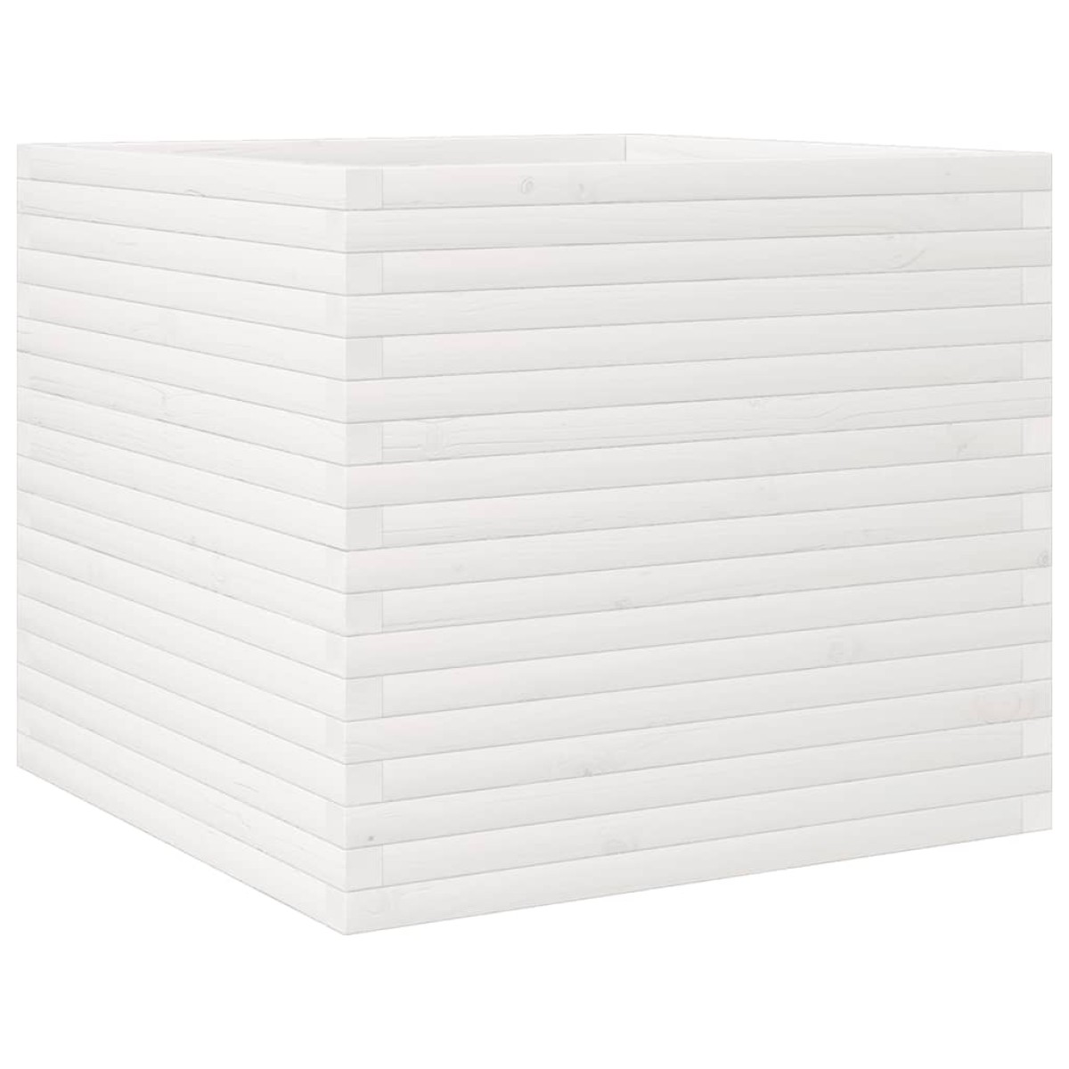 vidaXL Ζαρντινιέρα Λευκή 80x80x68,5 εκ. από Μασίφ Ξύλο Πεύκου