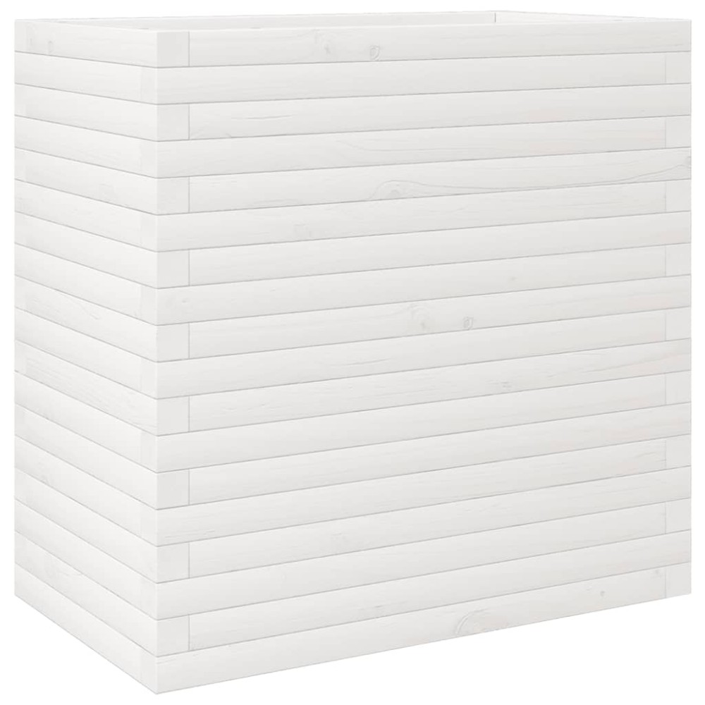 vidaXL Ζαρντινιέρα Κήπου Λευκή 70x40x68,5 εκ. από Μασίφ Ξύλο Πεύκου