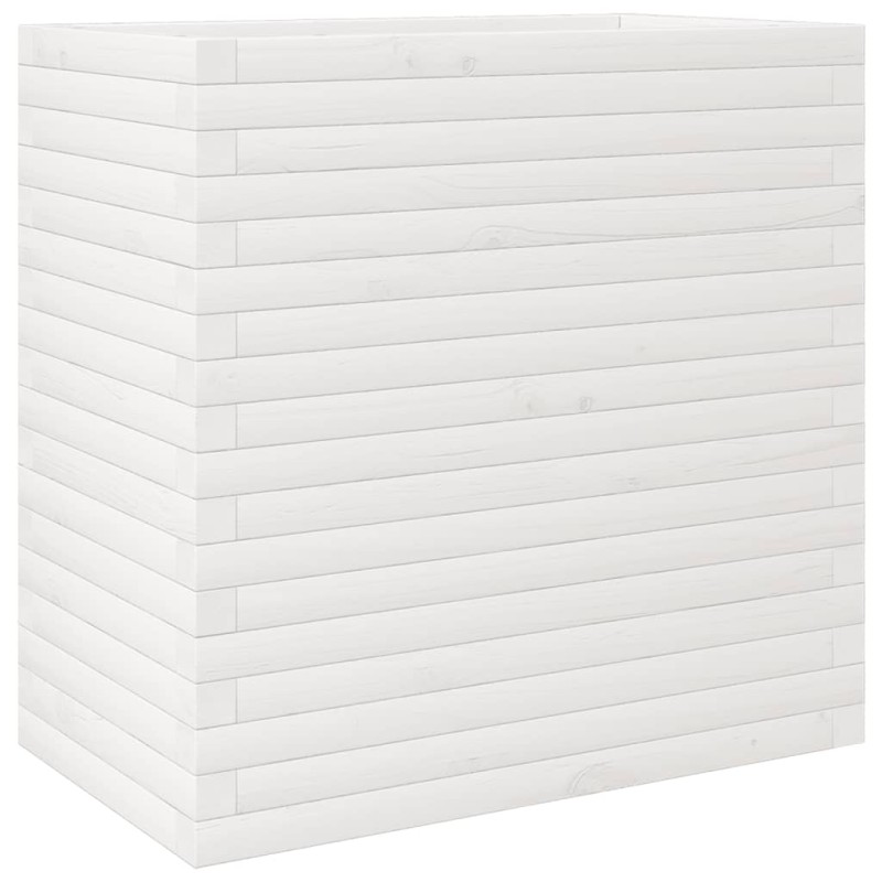 vidaXL Ζαρντινιέρα Κήπου Λευκή 70x40x68,5 εκ. από Μασίφ Ξύλο Πεύκου