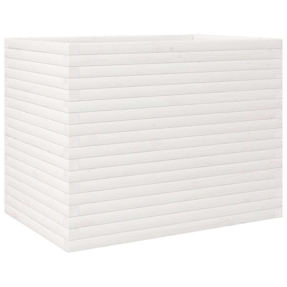 vidaXL Ζαρντινιέρα Κήπου Λευκή 60 x 60 x 60 εκ. από Μασίφ Ξύλο Πεύκου