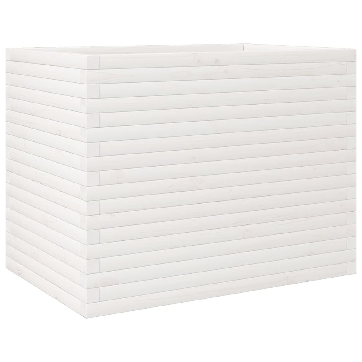 vidaXL Ζαρντινιέρα Κήπου Λευκή 60 x 60 x 60 εκ. από Μασίφ Ξύλο Πεύκου