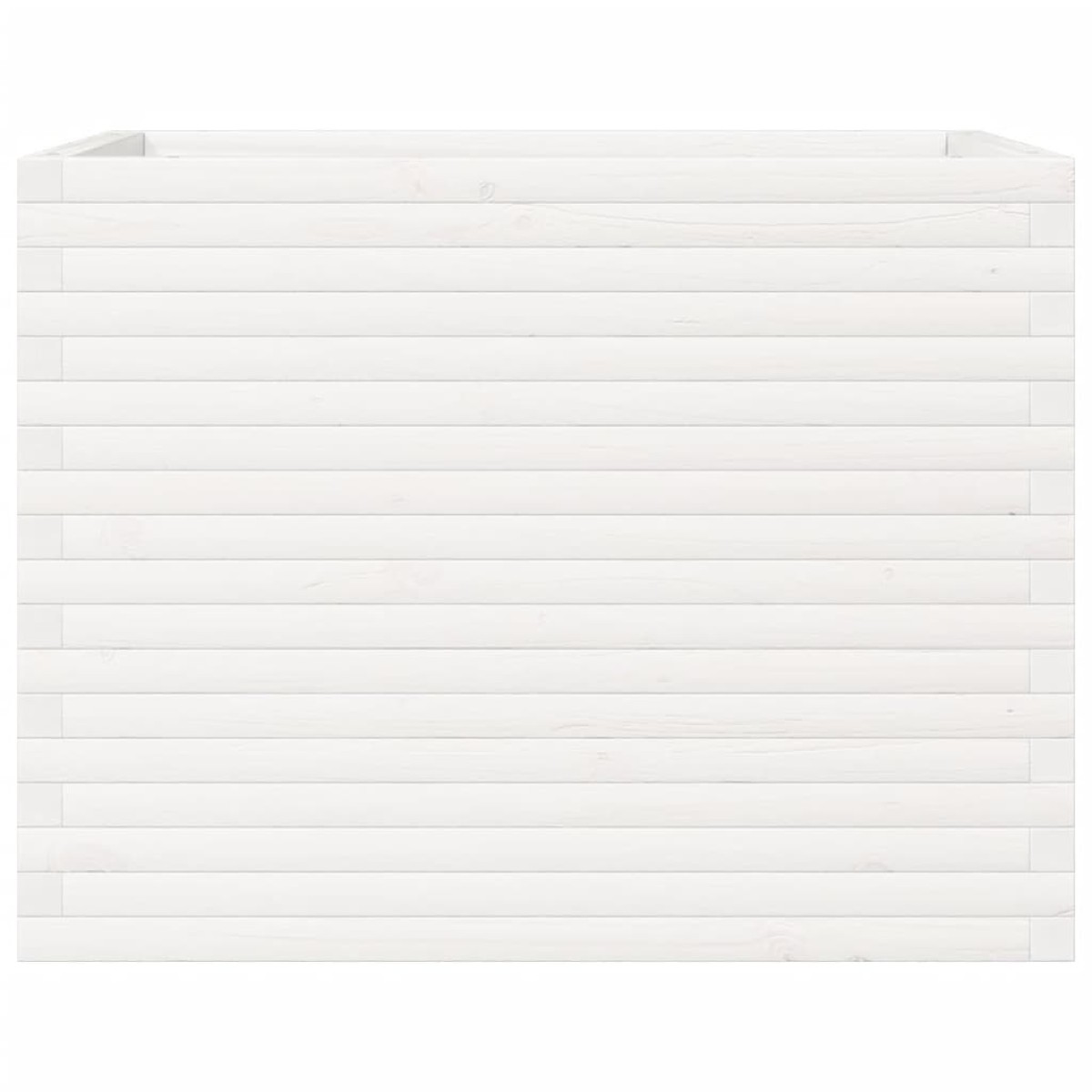 vidaXL Ζαρντινιέρα Κήπου Λευκή 60 x 60 x 60 εκ. από Μασίφ Ξύλο Πεύκου