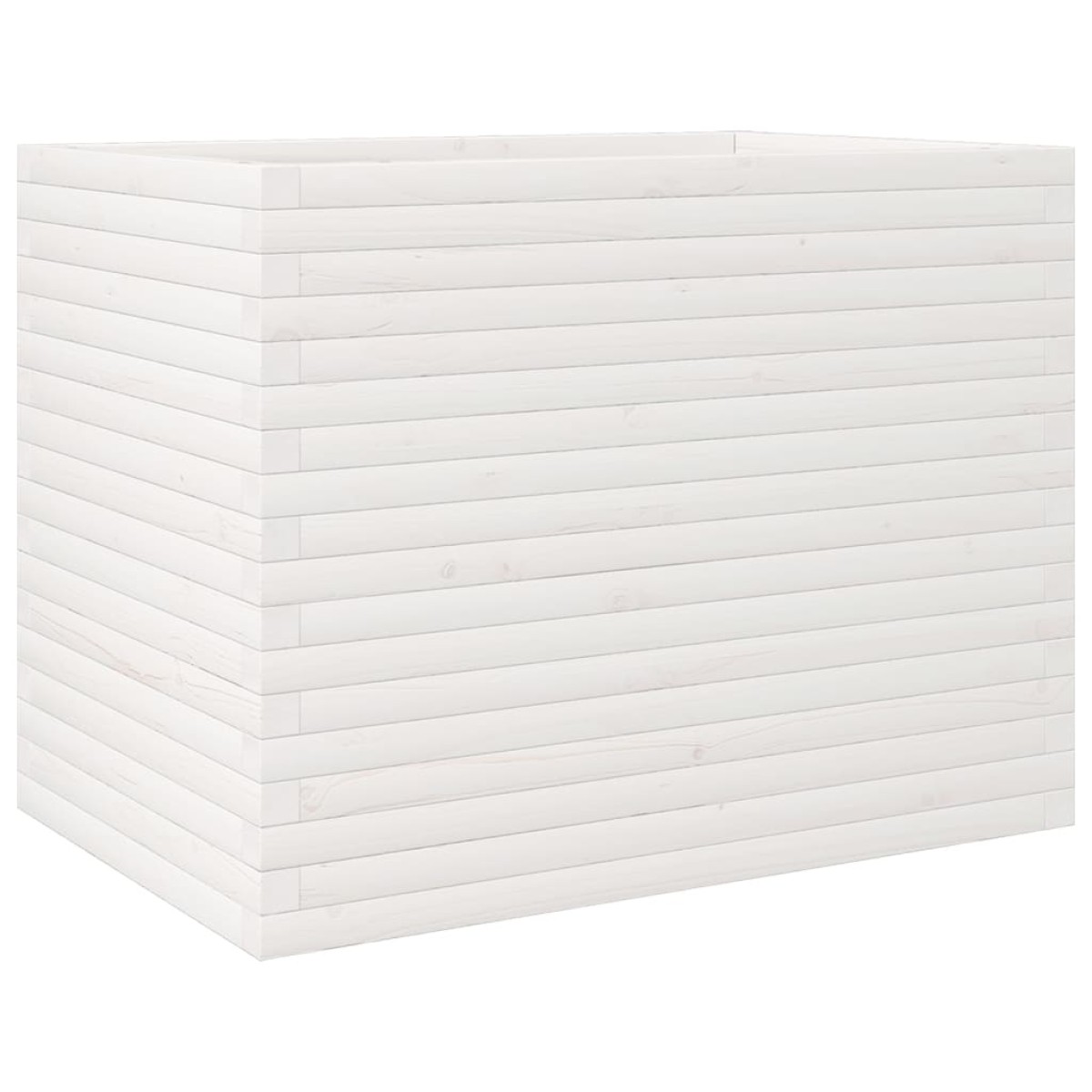 vidaXL Ζαρντινιέρα Κήπου Λευκή 60 x 60 x 60 εκ. από Μασίφ Ξύλο Πεύκου
