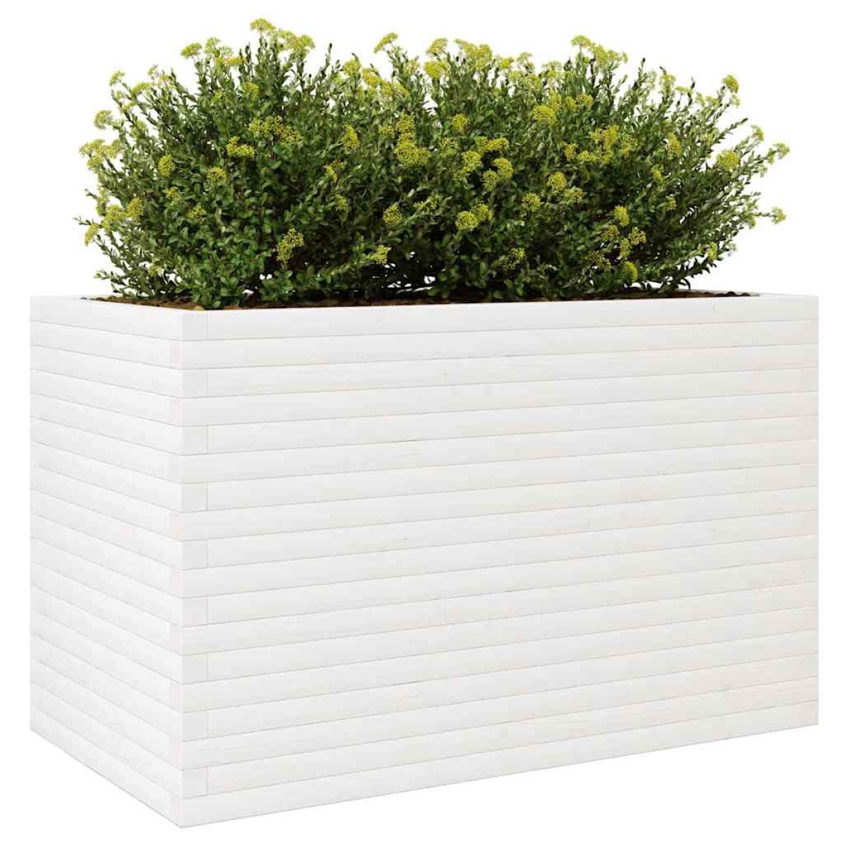 vidaXL Ζαρντινιέρα Κήπου Λευκή 110x60x68,5 εκ. από Μασίφ Ξύλο Πεύκου