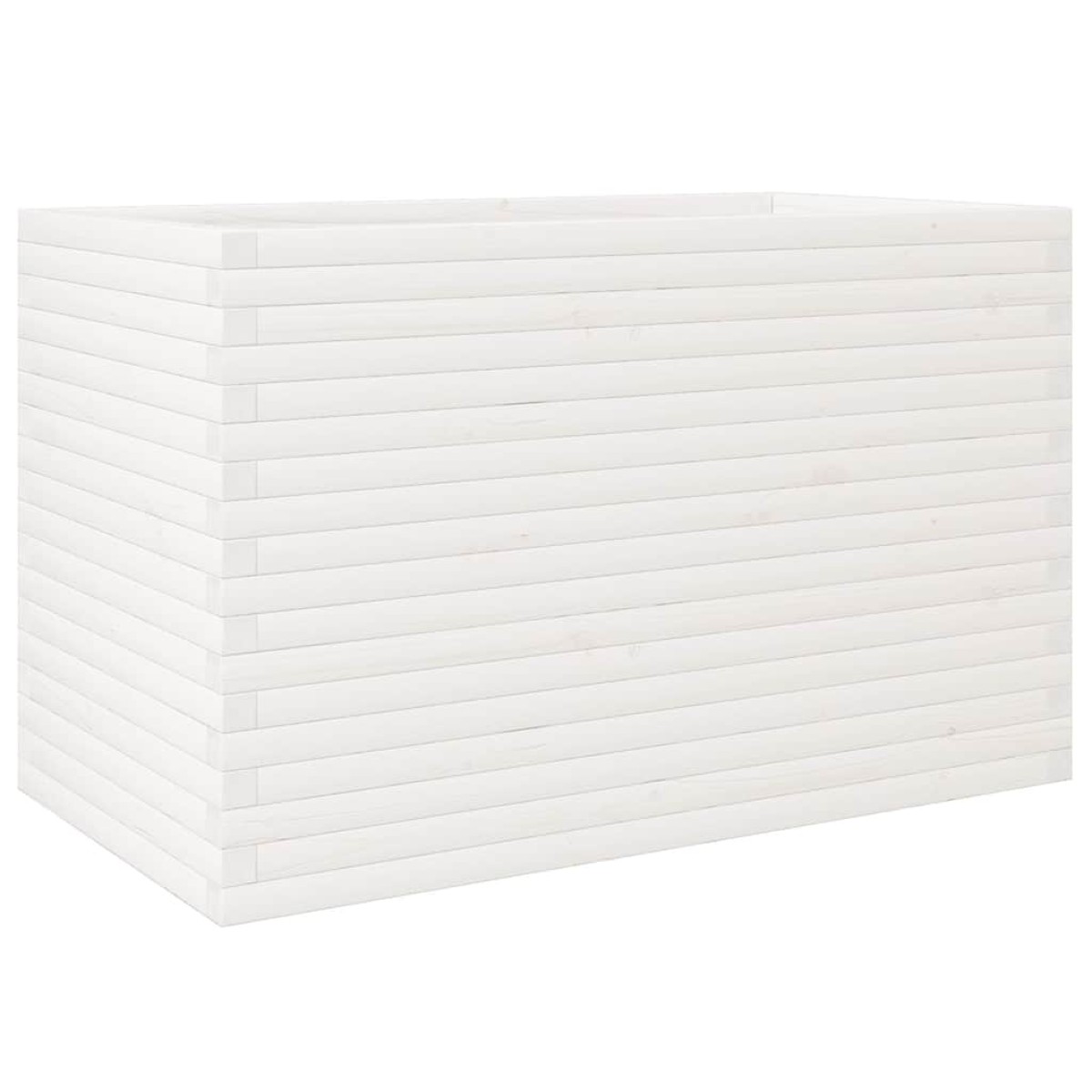 vidaXL Ζαρντινιέρα Κήπου Λευκή 110x60x68,5 εκ. από Μασίφ Ξύλο Πεύκου