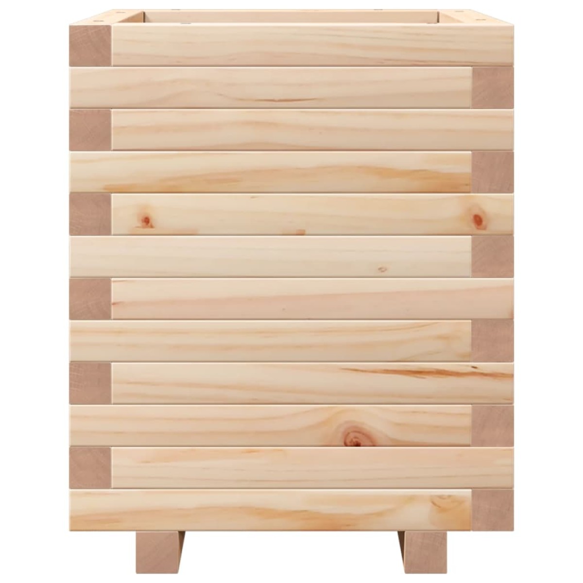 vidaXL Ζαρντινιέρα Λευκή 40x40x49,5 εκ από Μασίφ Ξύλο Πεύκου