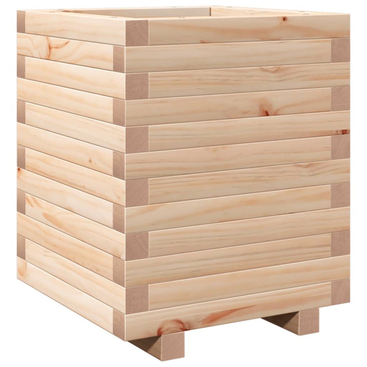 vidaXL Ζαρντινιέρα Λευκή 40x40x49,5 εκ από Μασίφ Ξύλο Πεύκου