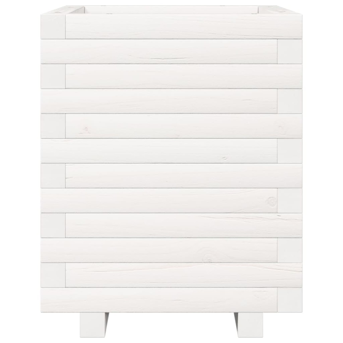 vidaXL Ζαρντινιέρα Λευκή 40x40x49,5 εκ. από Μασίφ Ξύλο Πεύκου
