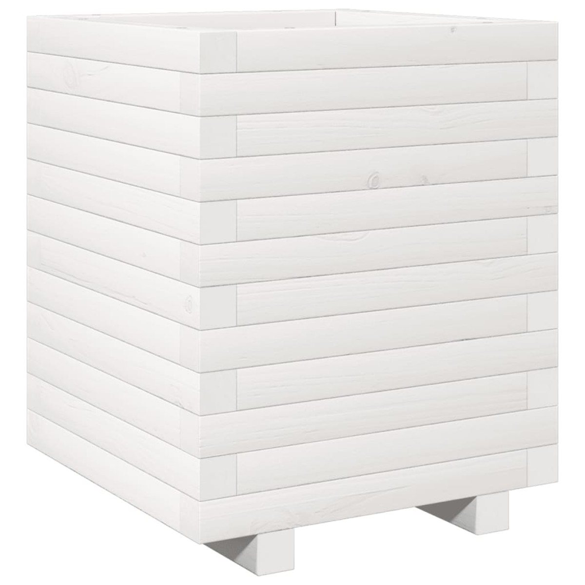 vidaXL Ζαρντινιέρα Λευκή 40x40x49,5 εκ. από Μασίφ Ξύλο Πεύκου